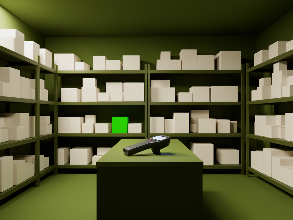 Conceptual retail stockroom representing inventory and operations
